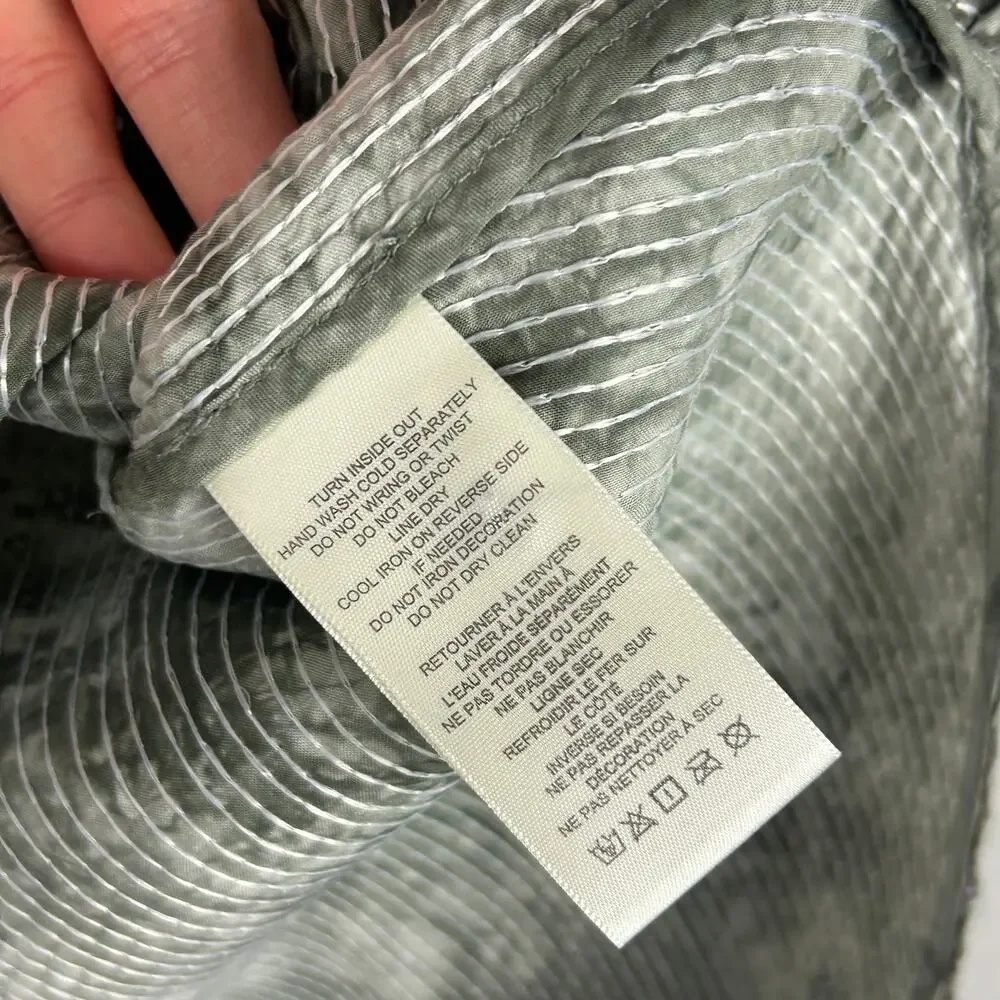 Anthropologie Pilcro Boho Tie Dye Sequin Long Sleeve Button Front Blouse S - Picture 7 of 8